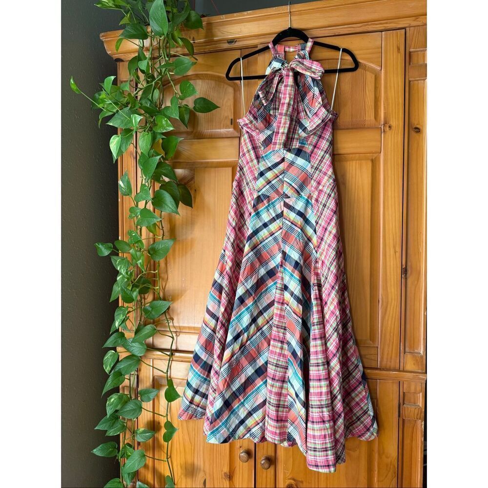 Pilcro Patchwork Halter Midi Dress Anthropologie Cotton Boho Summer XS - Picture 9 of 16